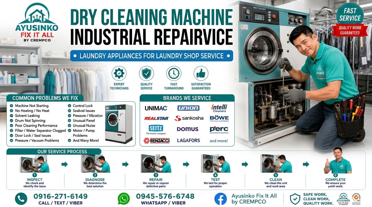 Dry cleaning machine repair